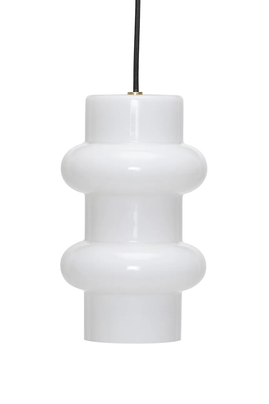 Hübsch lampa wisząca ze szkła mlecznego 15 x25 cm biały 962111