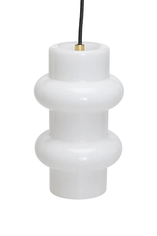 Hübsch lampa wisząca ze szkła mlecznego 15 x25 cm 962111 biały AA00