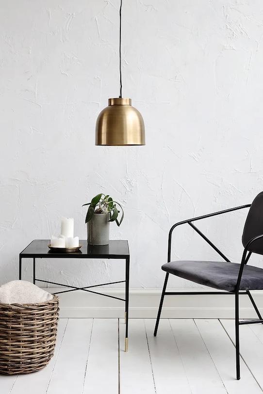 Salon i sypialnia House Doctor lampa wisząca mosiężna 23 x 21,5 cm 203660963 żółty