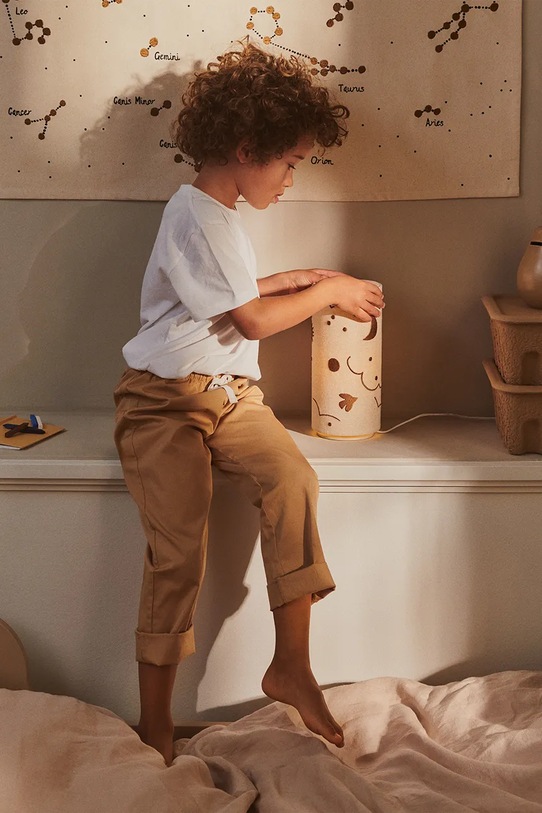 Salon i sypialnia Ferm Living lampa stołowa lniana 26,5 x 12 cm 1104273319 beżowy