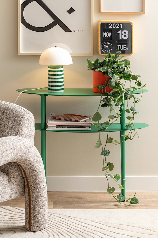 Salon i sypialnia Leitmotiv lampa stołowa z żelaza LM2397GR zielony