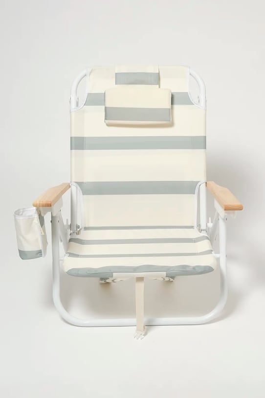 Plážová stolička SunnyLife La Palma Sage Stripe zelená S51DBCPA