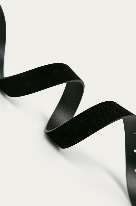 Pieces pasek skórzany 17106159 czarny AA00