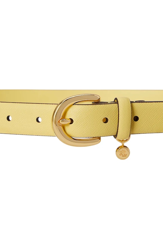 Lauren Ralph Lauren pasek damski skórzany 412802952 żółty AA00