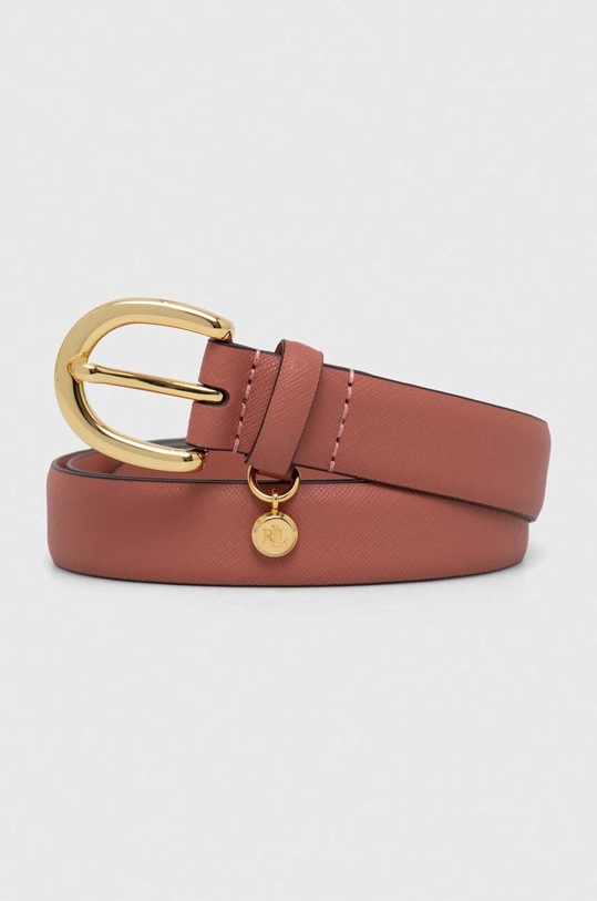 Lauren Ralph Lauren pasek skórzany różowy 412802952