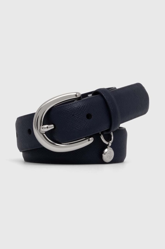 Kožený pásek Lauren Ralph Lauren námořnická modř 412802952