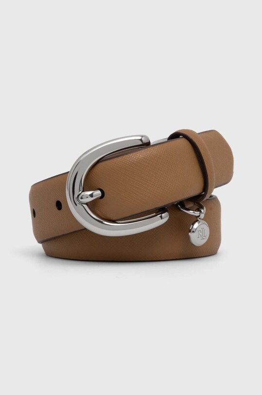 Шкіряний ремінь Lauren Ralph Lauren бежевий 412802952