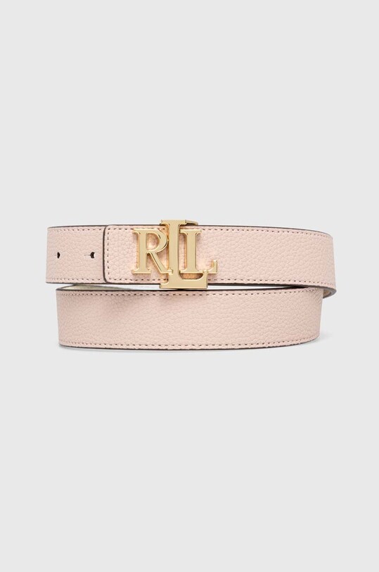Oboustranný kožený pásek Lauren Ralph Lauren růžová 412754803