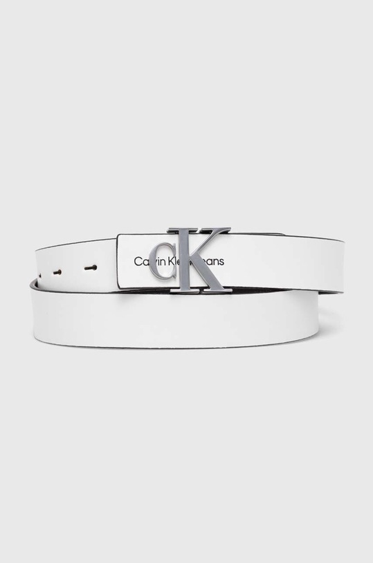Calvin Klein pasek skórzany biały K60K610281