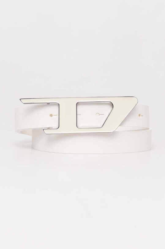 Kožený opasok Diesel D LOGO B-DLOGO II BELT biela X09917.PR227
