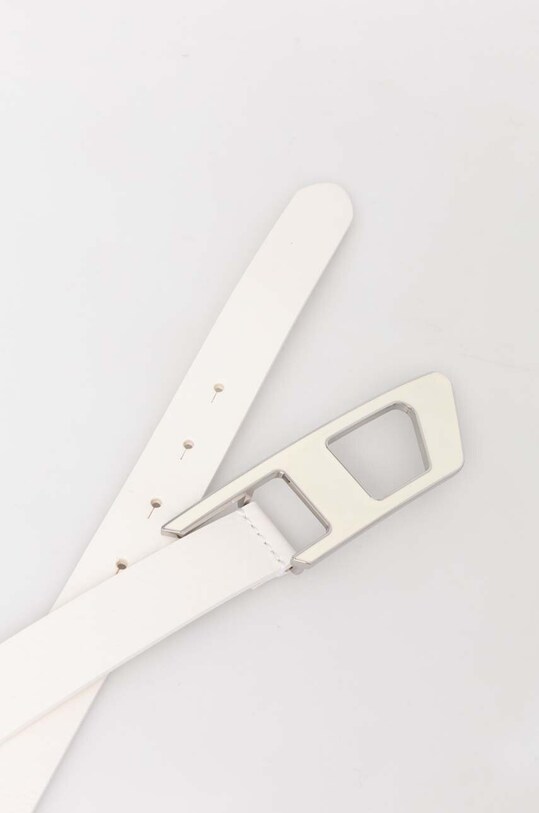 Kožený opasok Diesel D LOGO B-DLOGO II BELT X09917.PR227 biela AA00