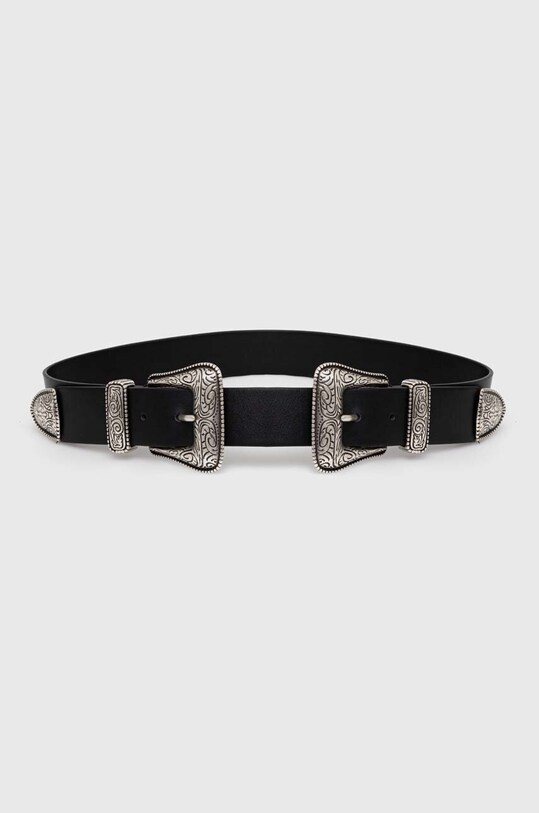 Ремінь The Kooples імітація лицьової шкіри чорний AFCE25026K