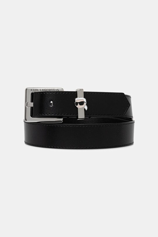 Kožený opasok Karl Lagerfeld čierna A2W33065