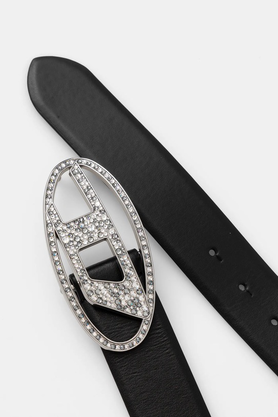 Diesel curea de piele OVAL D LOGO B-1DR STRASS X09611.P6364 negru AA00