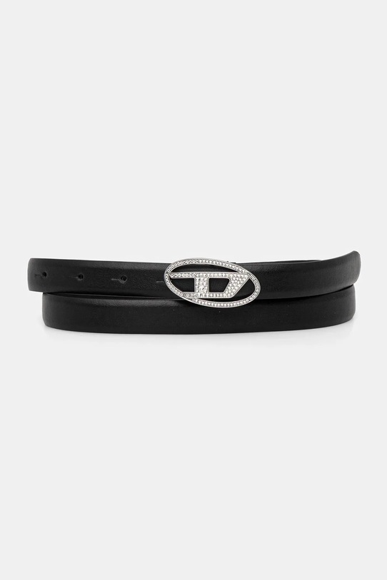 Diesel curea de piele OVAL D LOGO B-1DR STRASS 20 negru X09972.P6364