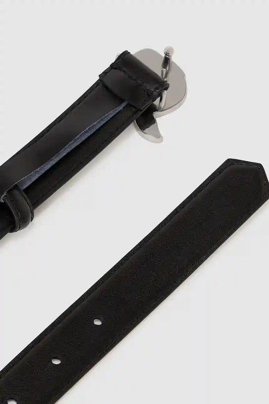 Kožený opasok Karl Lagerfeld IKON čierna A4W33046