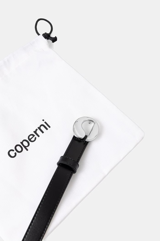 Akcesoria Coperni pasek damski skórzany Logo COPBE10F6025 czarny
