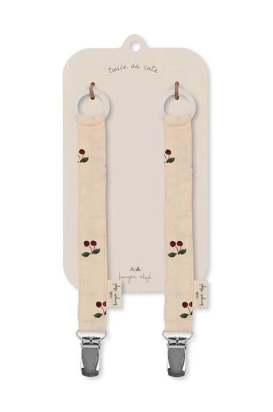 Щипка за биберон Konges Sløjd (2 броя) PACIFIER STRAP розов KS5504