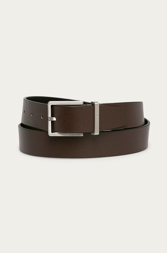 Calvin Klein - Pasek skórzany brązowy K50K504301