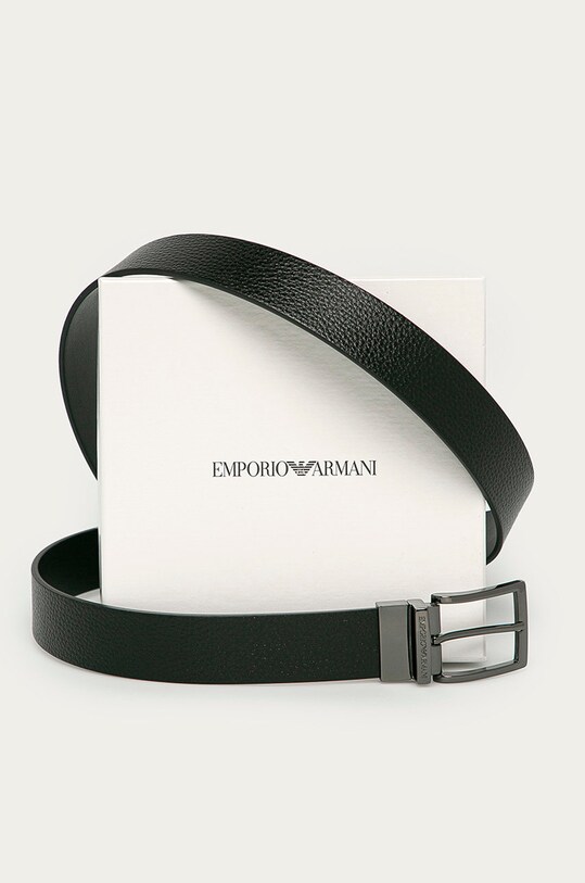Emporio Armani - Pasek skórzany dwustronny Y4S195.YLO8J czarny Y4S195.YLO8J