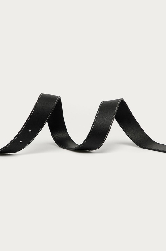 Wrangler - Pasek skórzany W0081US01 czarny AA00