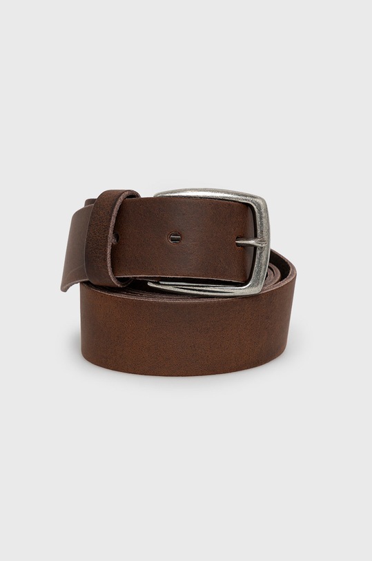 Kožený pásek Jack & Jones hnědá 12192623
