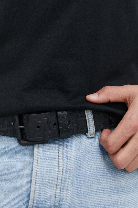 Diesel pasek skórzany B-MONOGRAM LE BELT czarny X09400.PR505