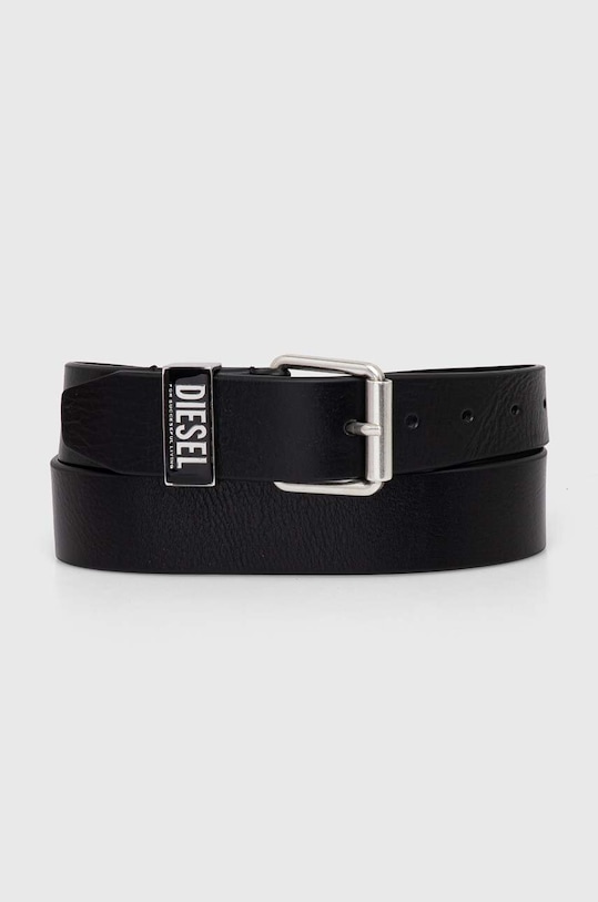 Diesel pasek skórzany B-GLOSSY LOOP BELT czarny X09797.PR227