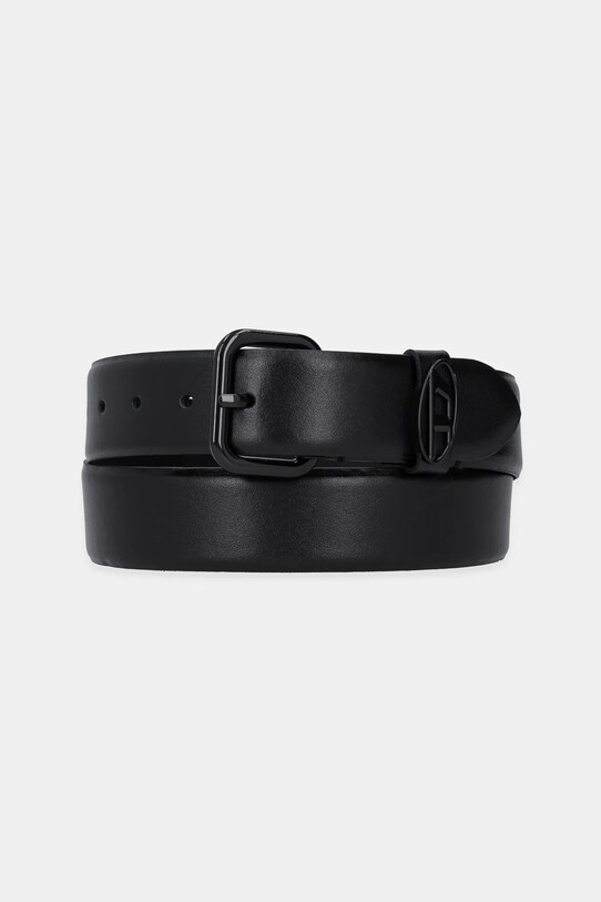 Кожаный ремень Diesel B-1DR OVAL D LOOP чёрный X10127.P6364