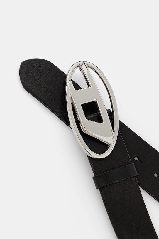 Δερμάτινη ζώνη Diesel OVAL D LOGO B-1DR W X08727.PR666 μαύρο AA00