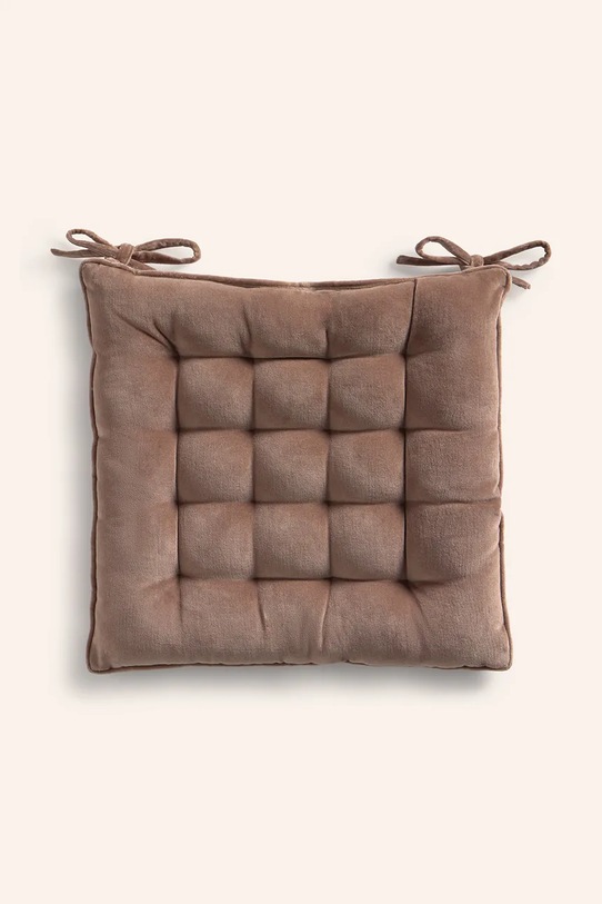 Calma House poduszka na krzesło bawełniana 40 x 40 x 4 cm brązowy VELOUR.40G.MRR