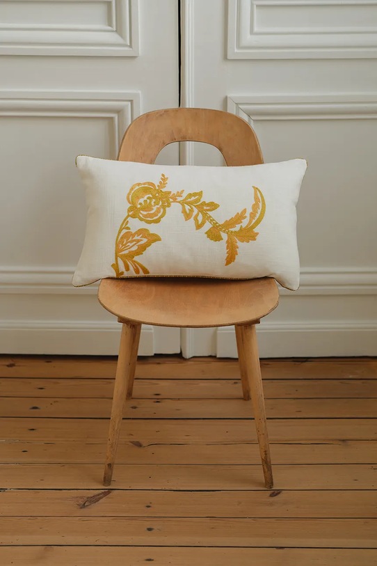 Olivier Desforges față de pernă decorativă din bumbac GIRANDOL Ambre 33 x 57 cm alb 1067434