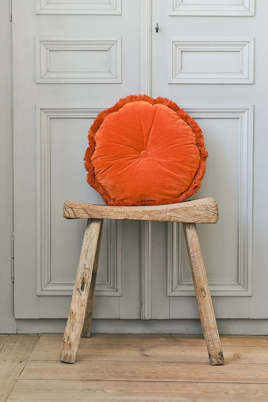 Salon i sypialnia Olivier Desforges poszewka dekoracyjna na poduszkę bawełniana ROMULUS Capucine 45 cm 1062837 pomarańczowy