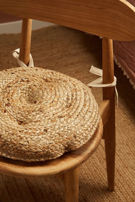 Calma House poduszka na krzesło jutowa 40 x 4 cm beżowy URAL.40D.NAT