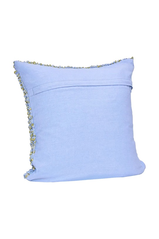 Hübsch poduszka dekoracyjna z materiału tekstylnego 50 x 50 cm 702113 niebieski AA00