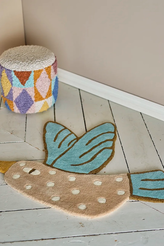 Living și dormitor Bloomingville covor de lână Jay 82062383 albastru