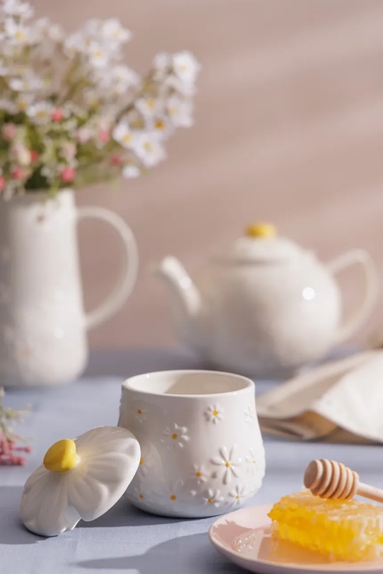 Bucătărie și bar Price & Kensington recipient cu miere cu lingura 450 ml 0059.824 alb