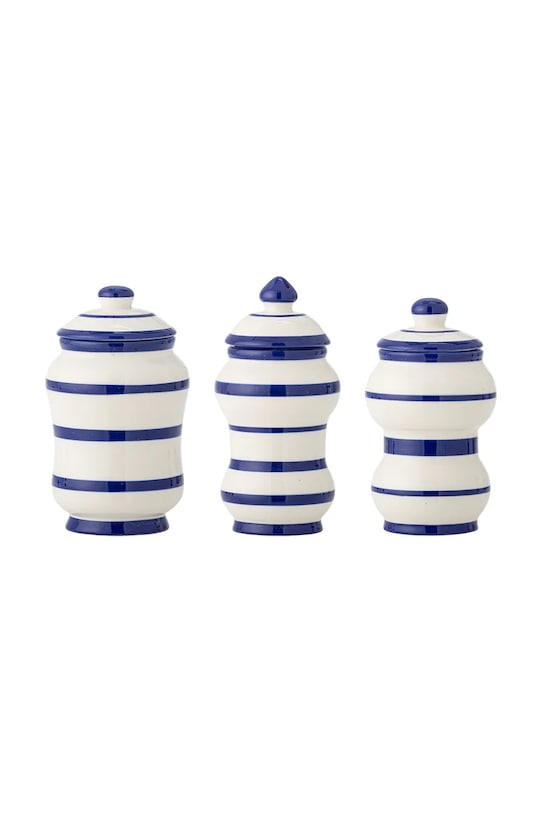 Bloomingville pojemnik z pokrywką Maynard 525 / 370 / 325 ml 3-pack granatowy 82072818