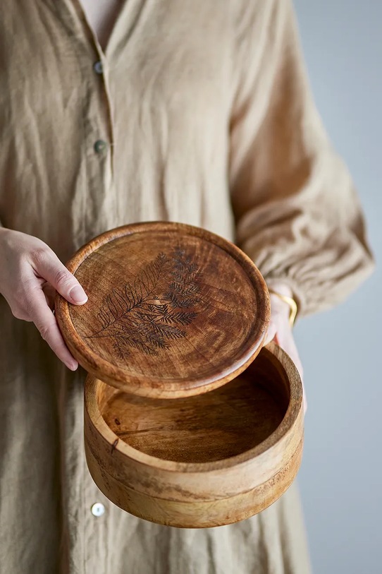 Bloomingville nádoba na skladovanie z mangového dreva 19,5 x 9,5 cm hnedá 82065400