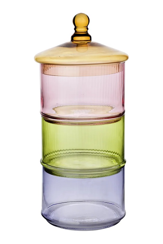 Inne zestaw pojemników do przechowywania ze szkła barwionego 19 x 19 x 42 cm multicolor HTIA5071