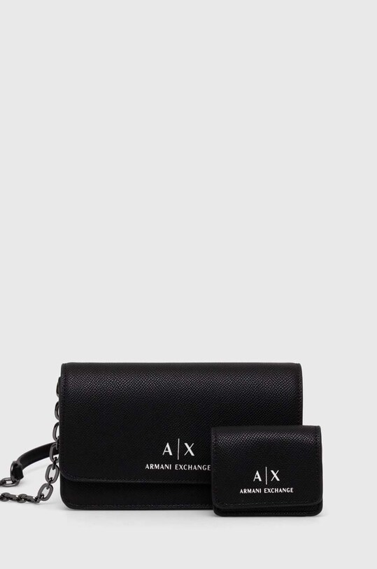 Kabelka Armani Exchange potlač čierna 948547.CC789.NOS