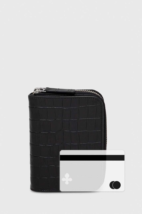 Lilou portofel de piele negru PORT/BLACRO/SR