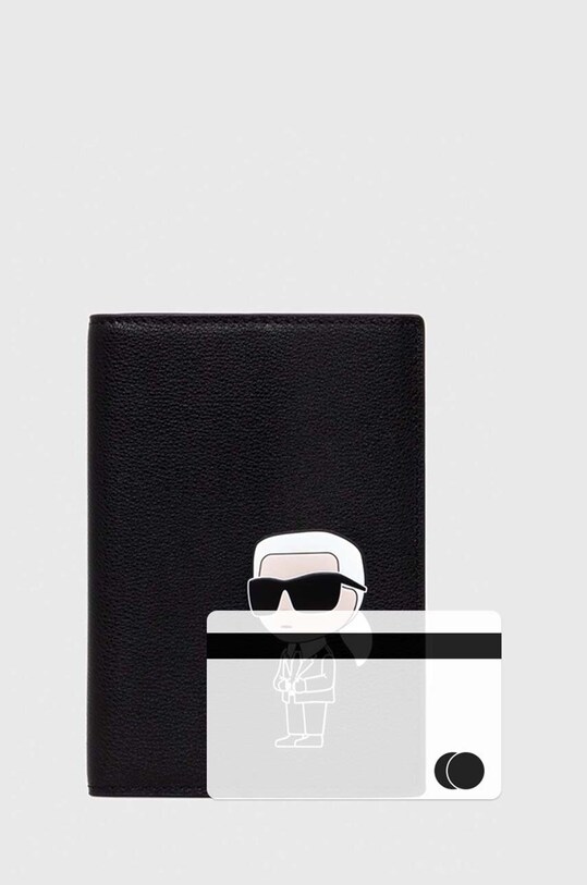 Kožená peněženka Karl Lagerfeld černá 240W3258