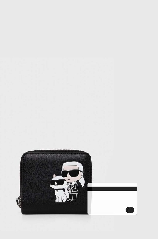 Kožená peněženka Karl Lagerfeld černá 240W3259