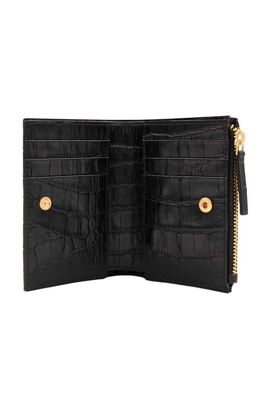 Accesorii Lilou portofel de piele PORT/MINI/BLACRO/PO negru