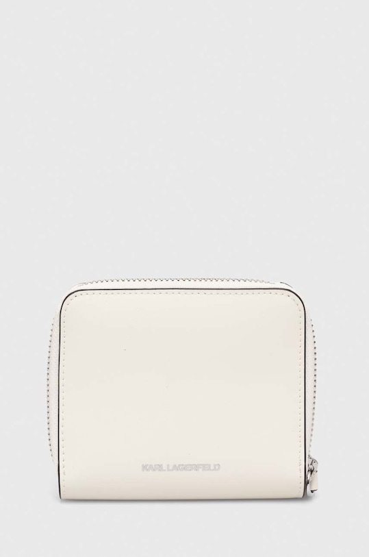 Karl Lagerfeld portfel skórzany skóra licowa biały 241W3202