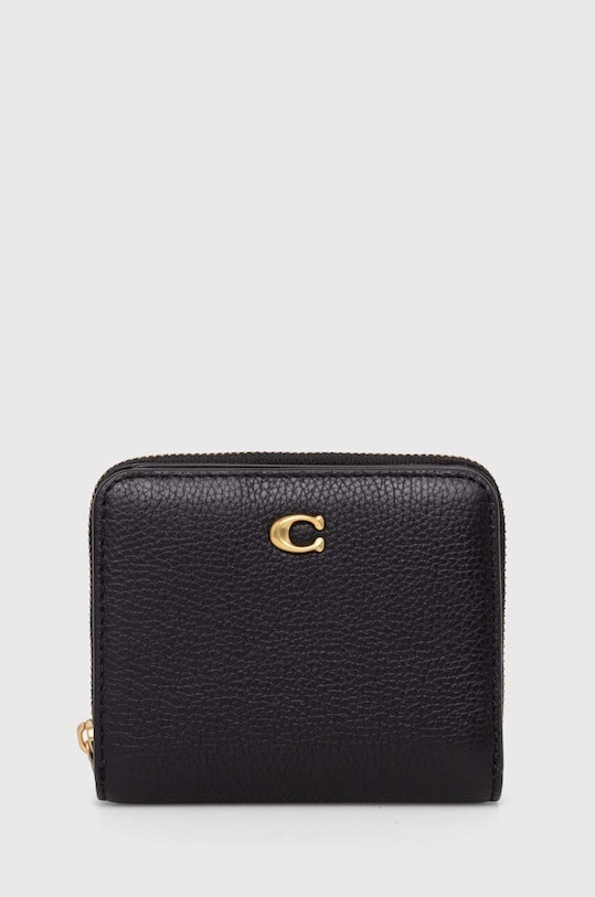 Coach leather wallet plain black CD717.S