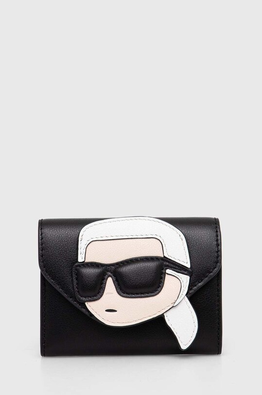 Δερμάτινο πορτοφόλι Karl Lagerfeld λείο δέρμα μαύρο 245W3214
