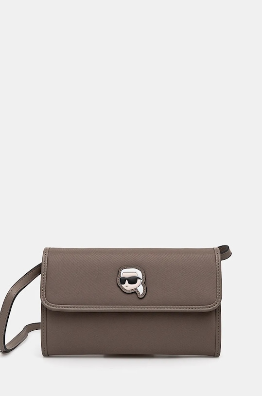 Karl Lagerfeld portfel drobny wzór brązowy 245W3218