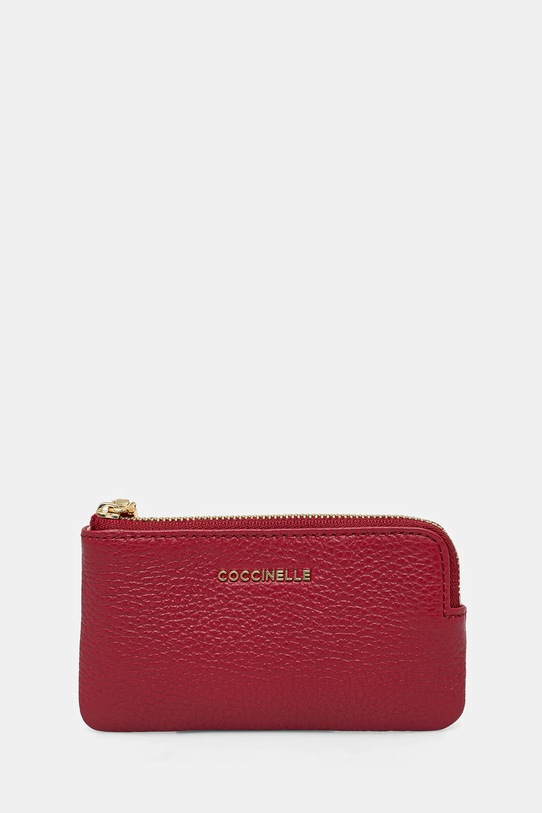 Coccinelle etui na klucze skórzane METALLIC SOFT bordowy E2.MW5.19.30.01